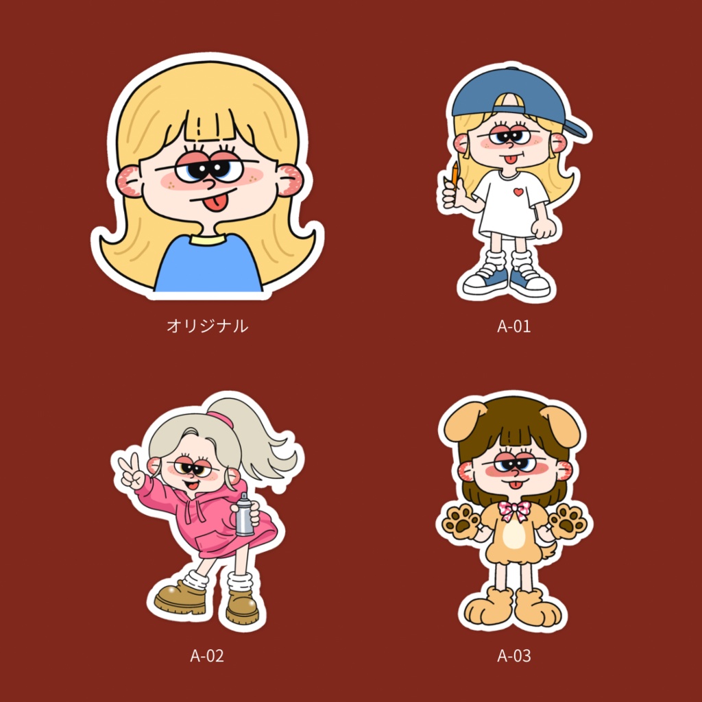 女の子ステッカー