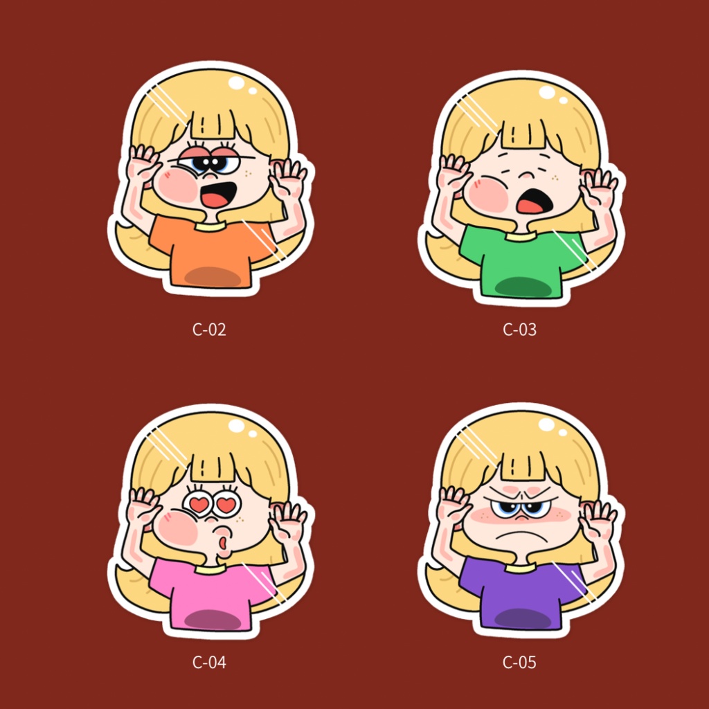 女の子ステッカー