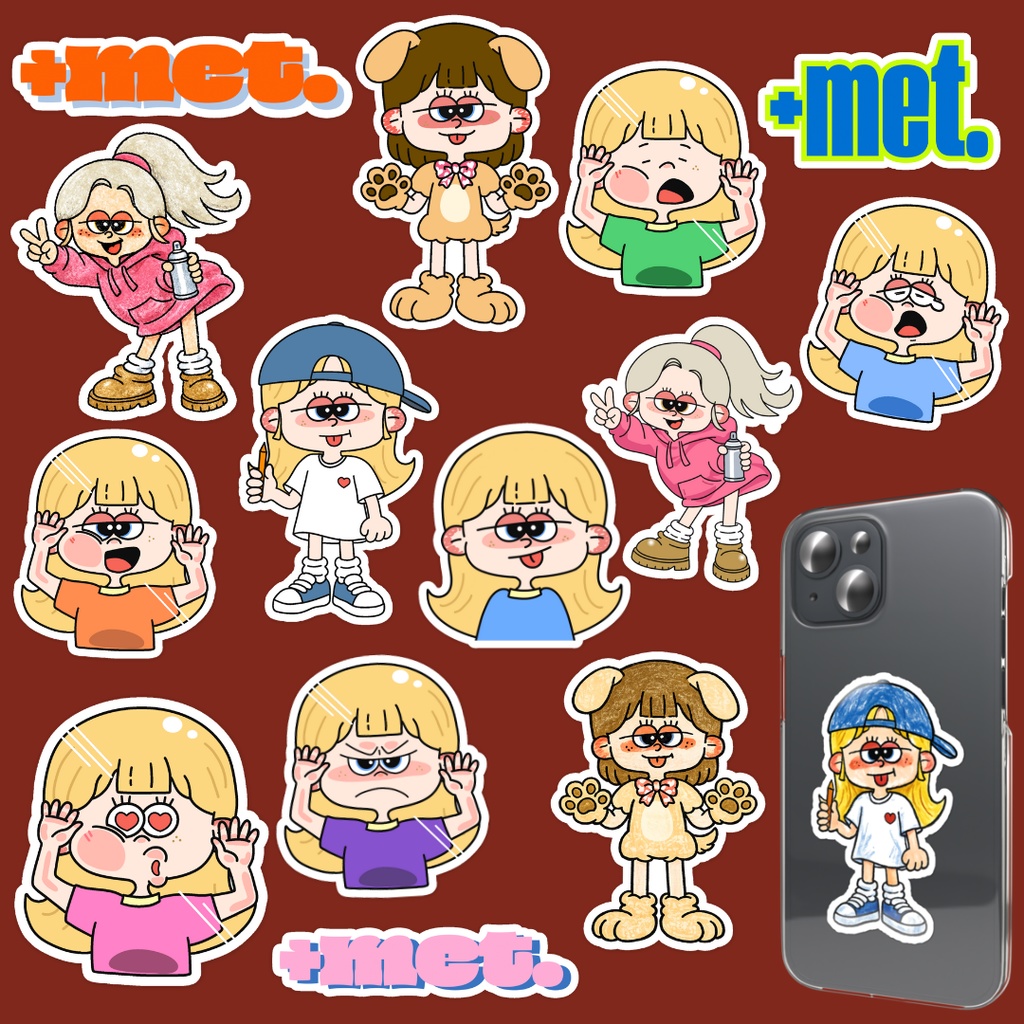 女の子ステッカー