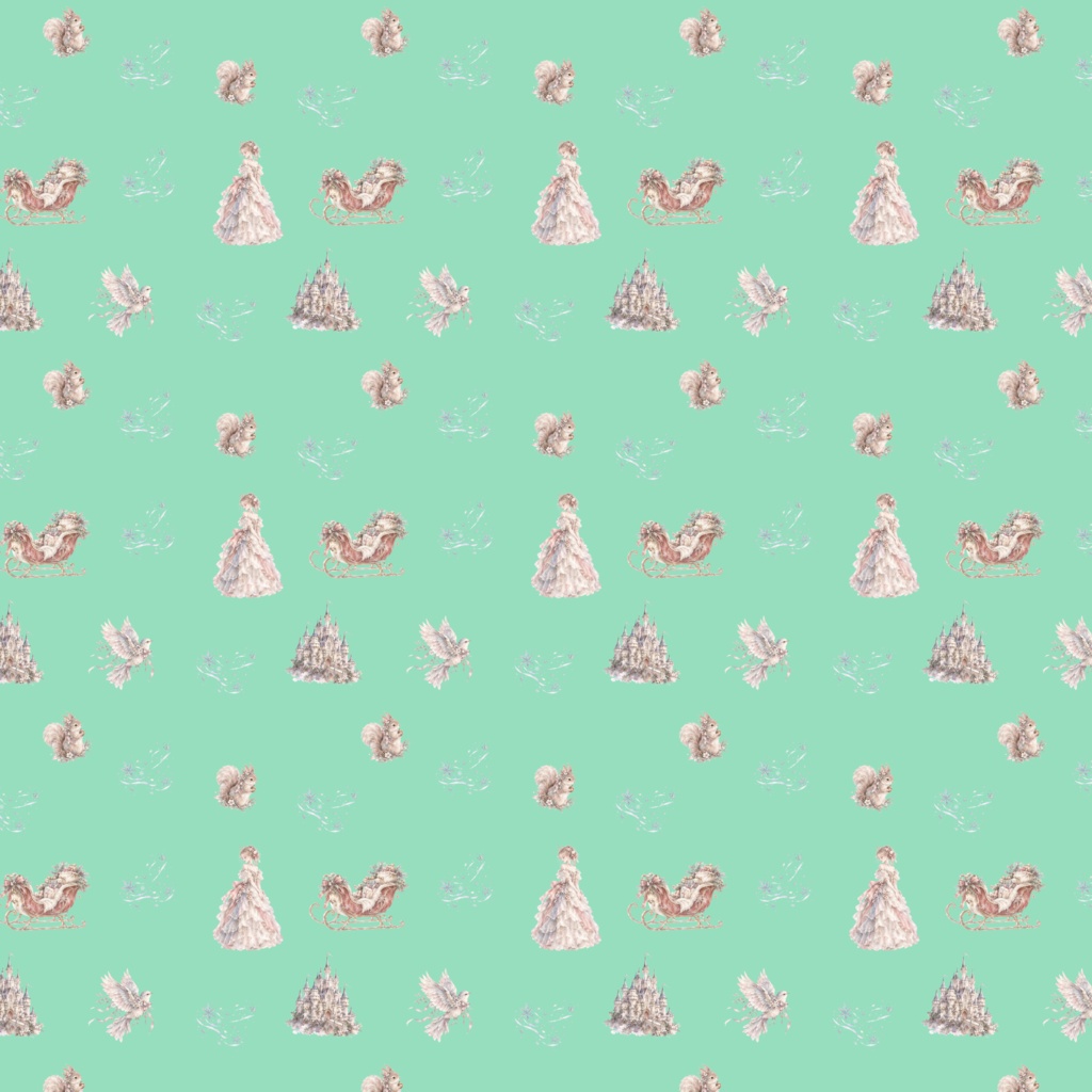 【クリスマス】水彩デジタルペーパー 6枚セット|大人かわいい くすみカラー|PNG 3600×3600px