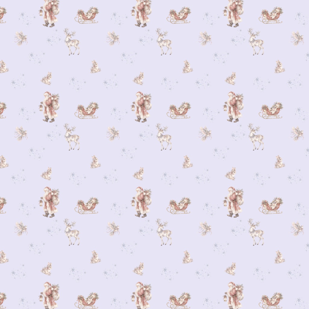 【クリスマス】水彩デジタルペーパー 6枚セット|大人かわいい くすみカラー|PNG 3600×3600px