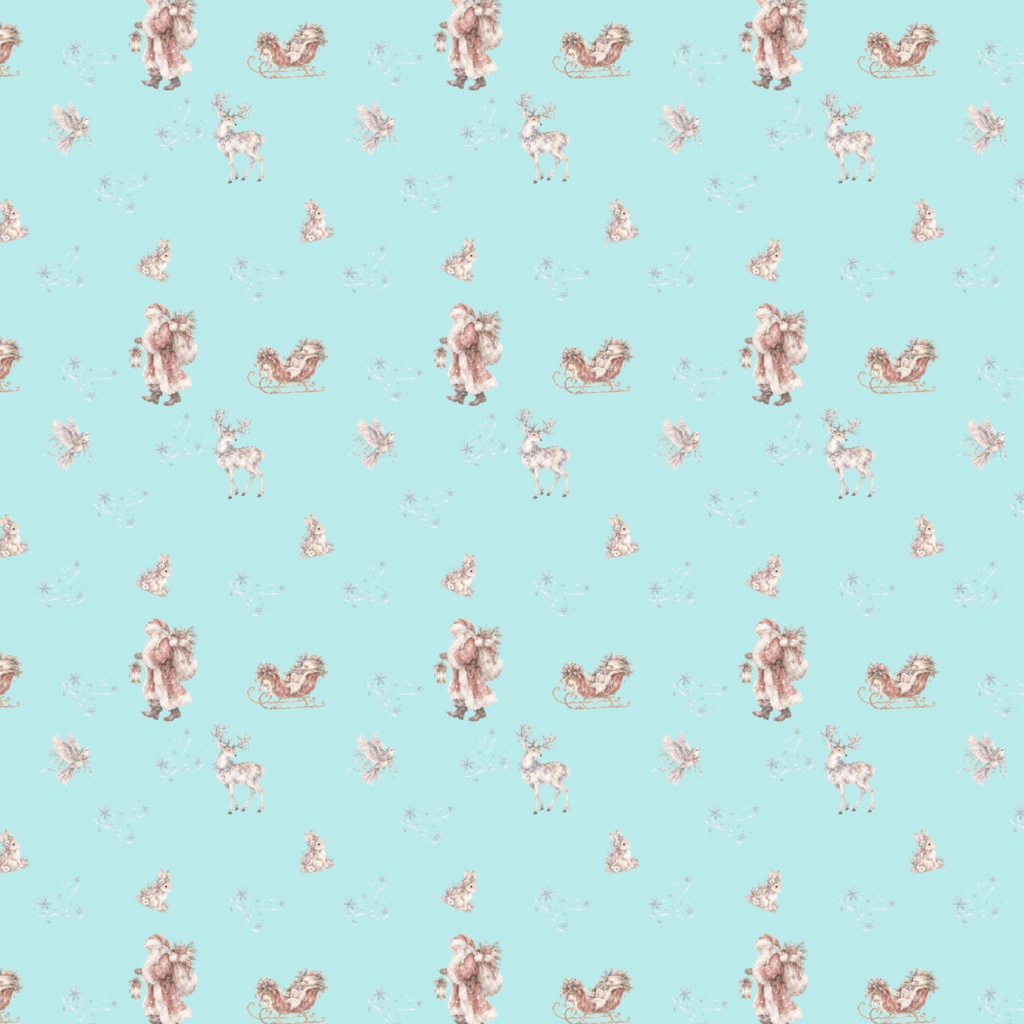 【クリスマス】水彩デジタルペーパー 6枚セット｜大人かわいい くすみカラー｜PNG 3600×3600px