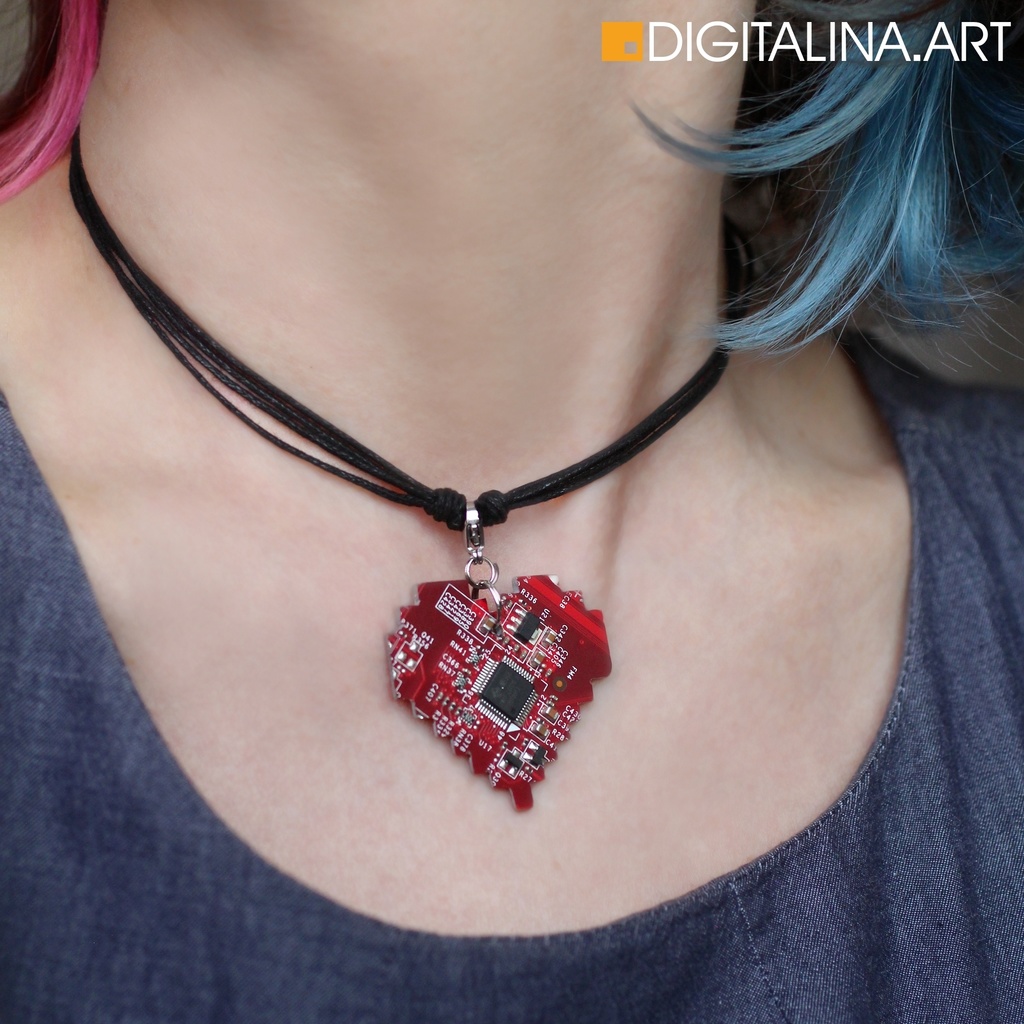 「ピクセルハート」ペンダント