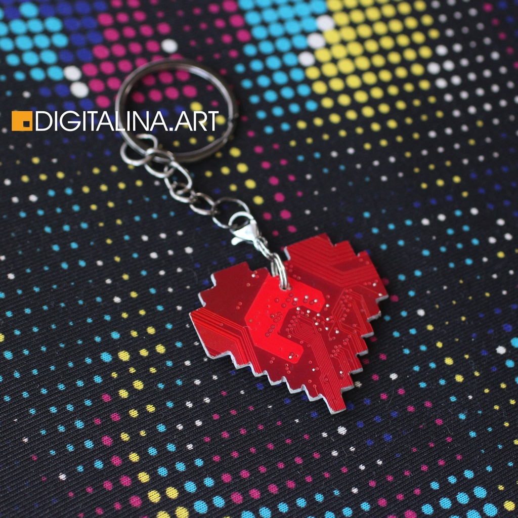 「ピクセルハート」ペンダント