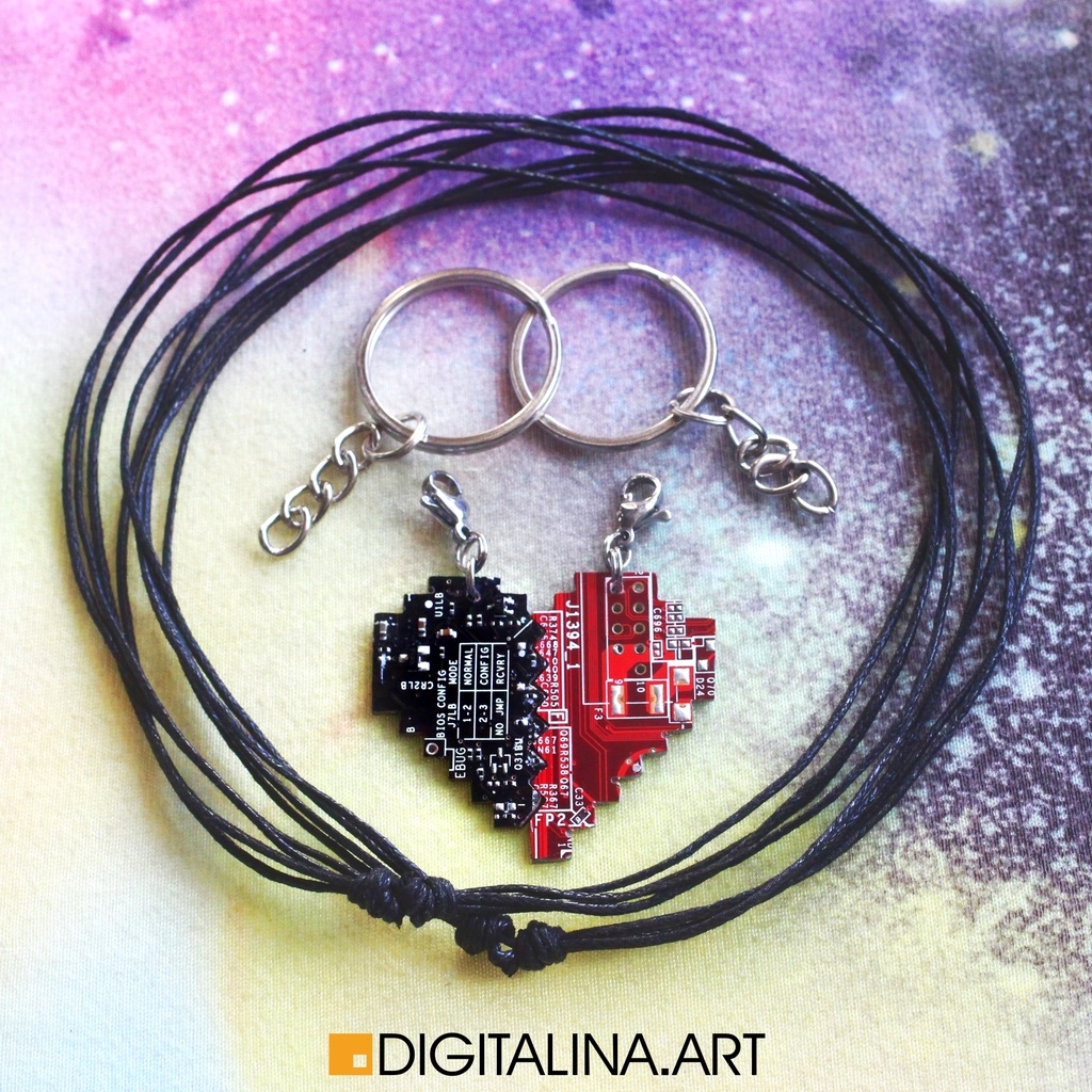 「心の二進コード」2つのペンダント