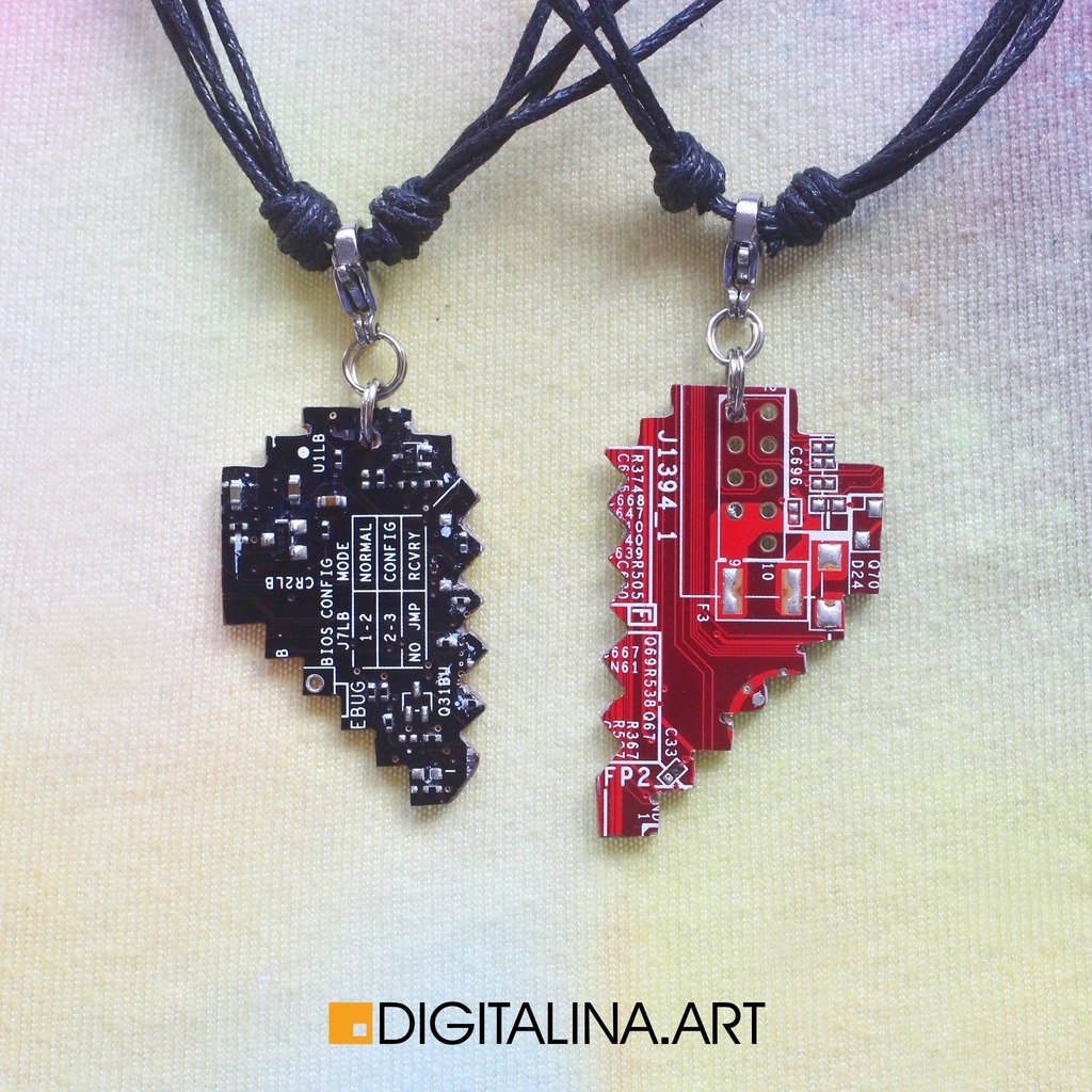 「心の二進コード」2つのペンダント