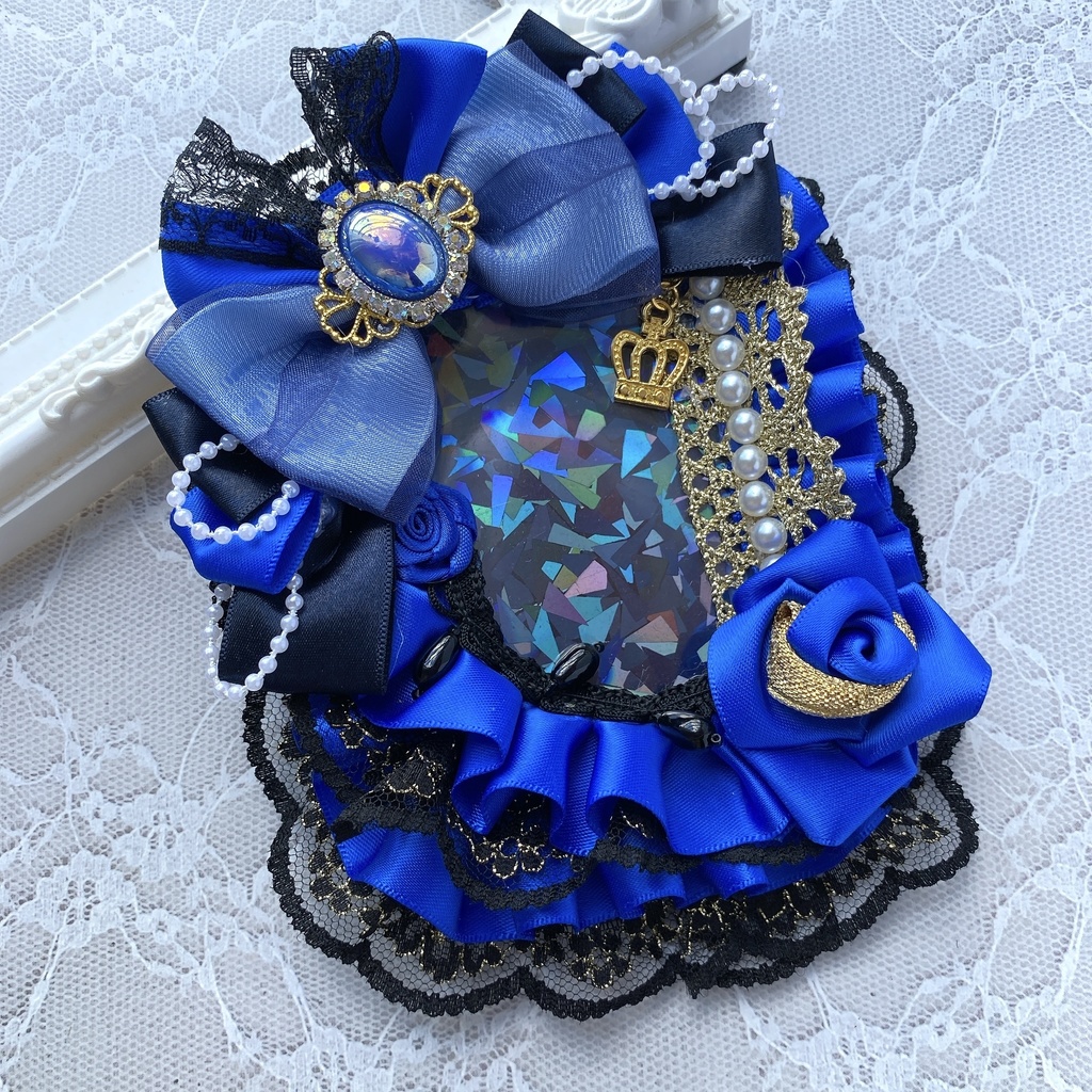 ◇001 ロゼット風硬質ケース 青