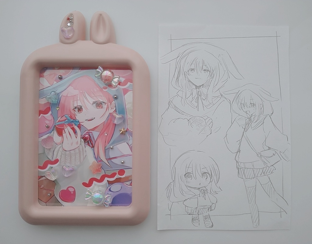 【創作】デコフレーム　うさぎ