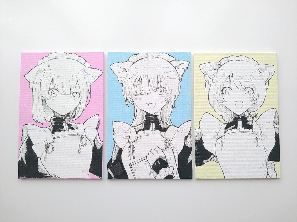 【創作】キャンバス原画　三姉妹