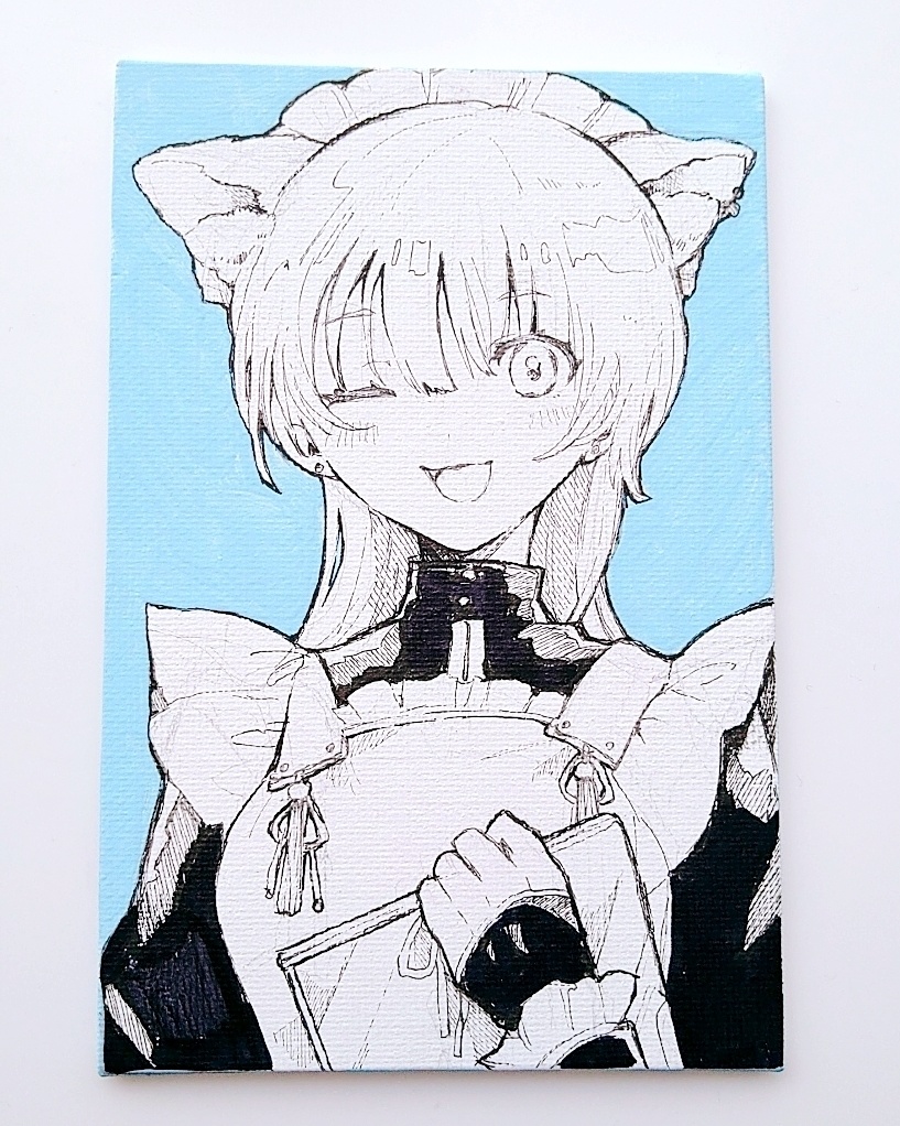 【創作】キャンバス原画 三姉妹