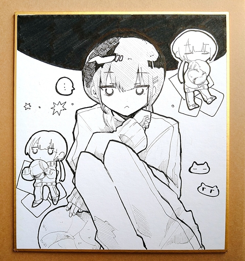 【創作】手描き色紙　ジャージ