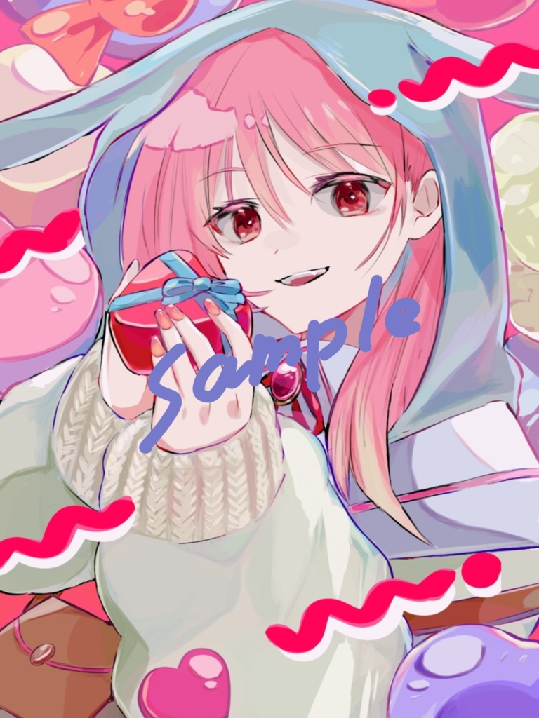【創作】イラスト＆デコフレーム　いちごミルクver.　