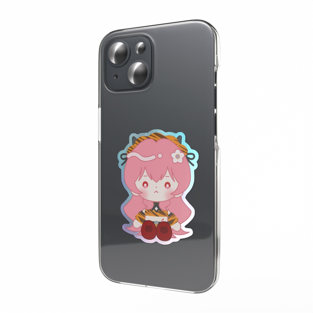 まめぬい（おすわり）オーロラステッカー