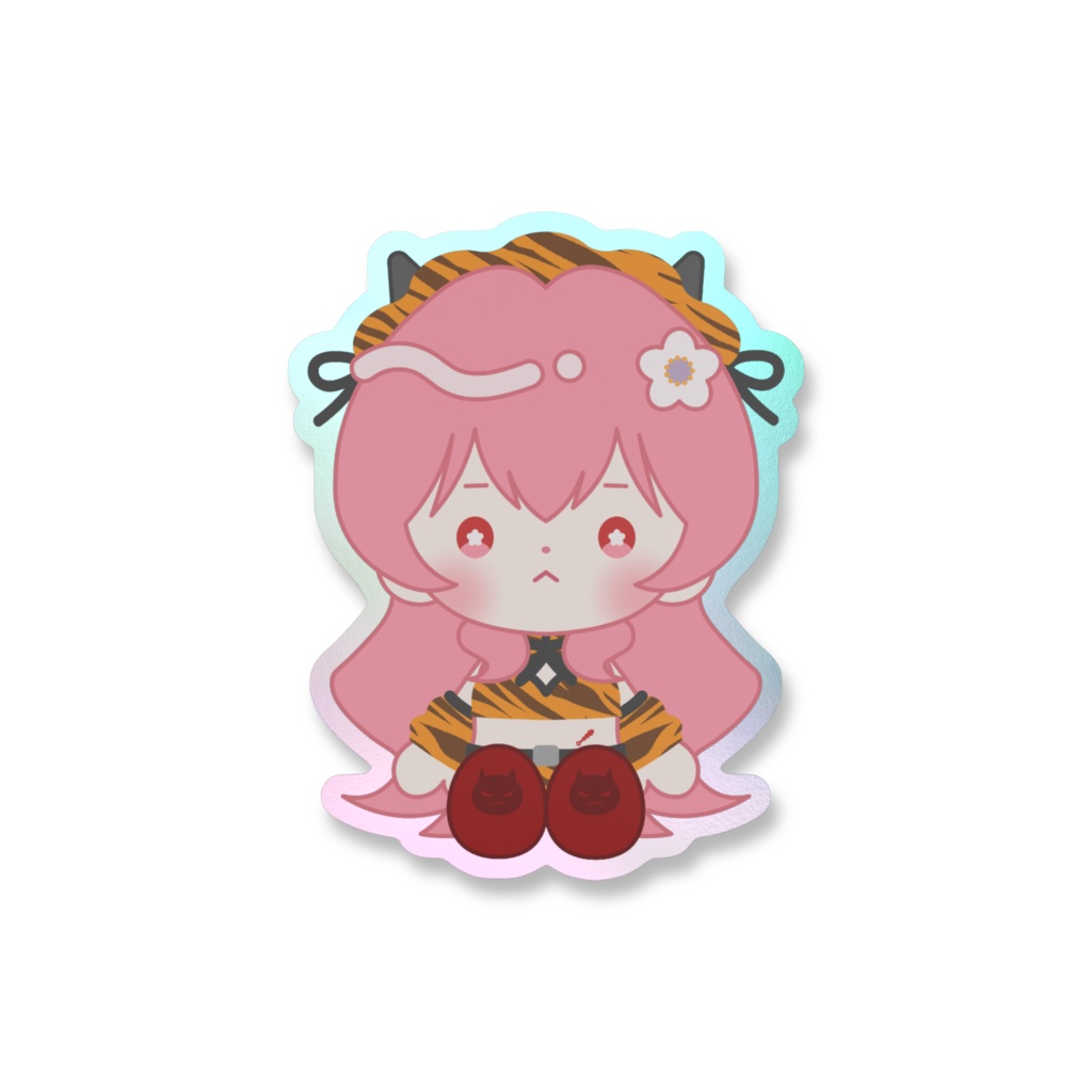 まめぬい(おすわり)オーロラステッカー