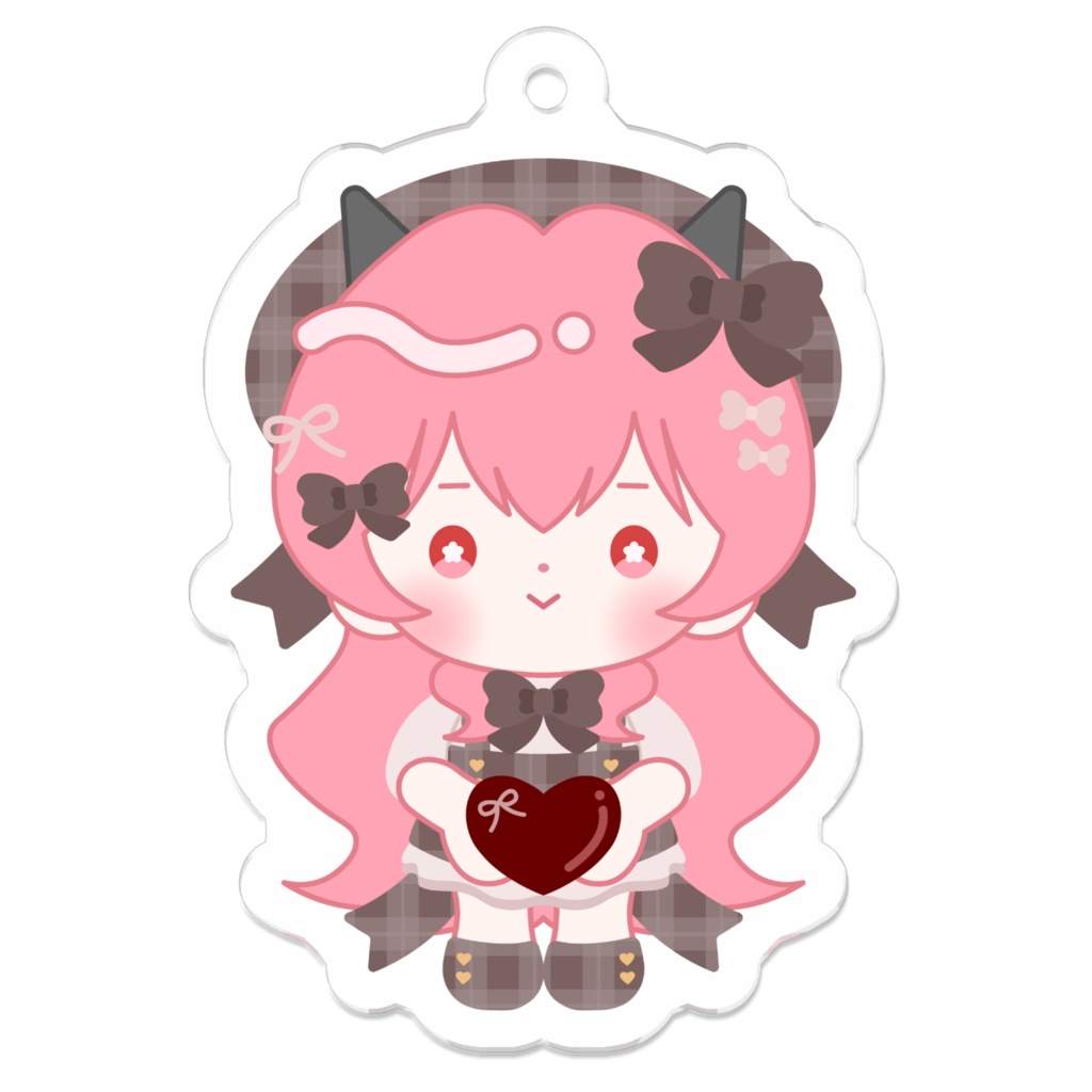 まめぬい（バレンタイン/茶）アクキー