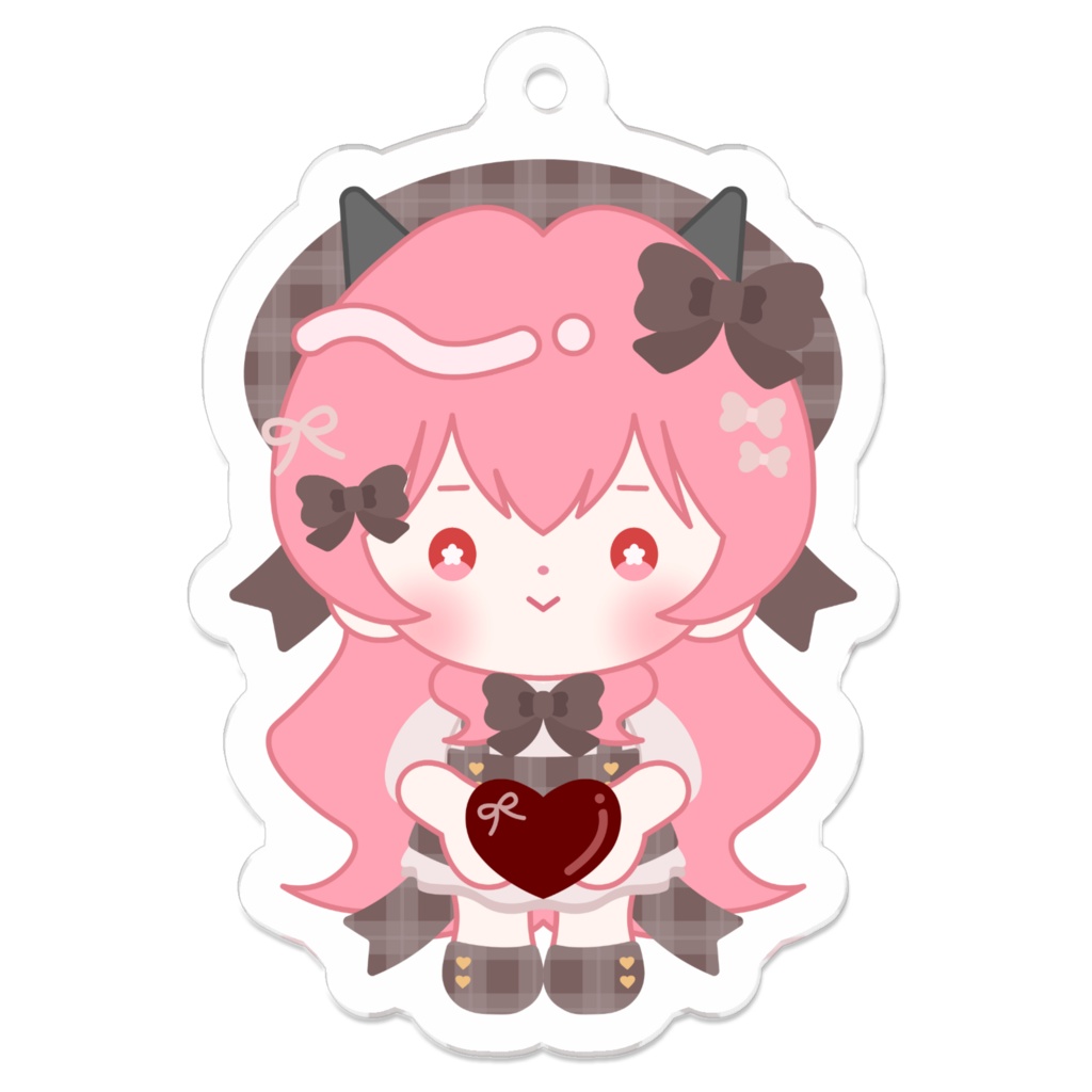 まめぬい（バレンタイン/茶）アクキー（コーティング）