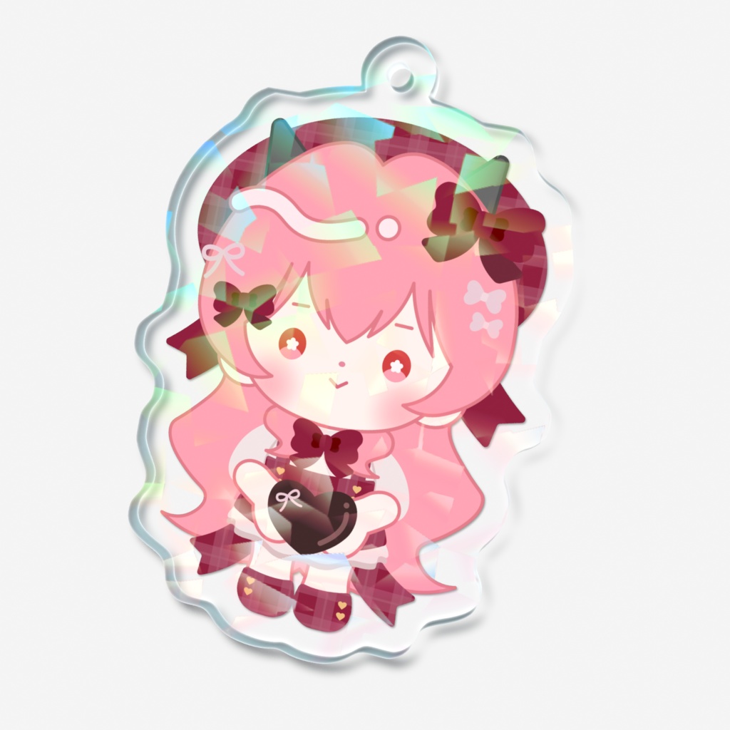 まめぬい(バレンタイン/赤)ホログラムアクキー