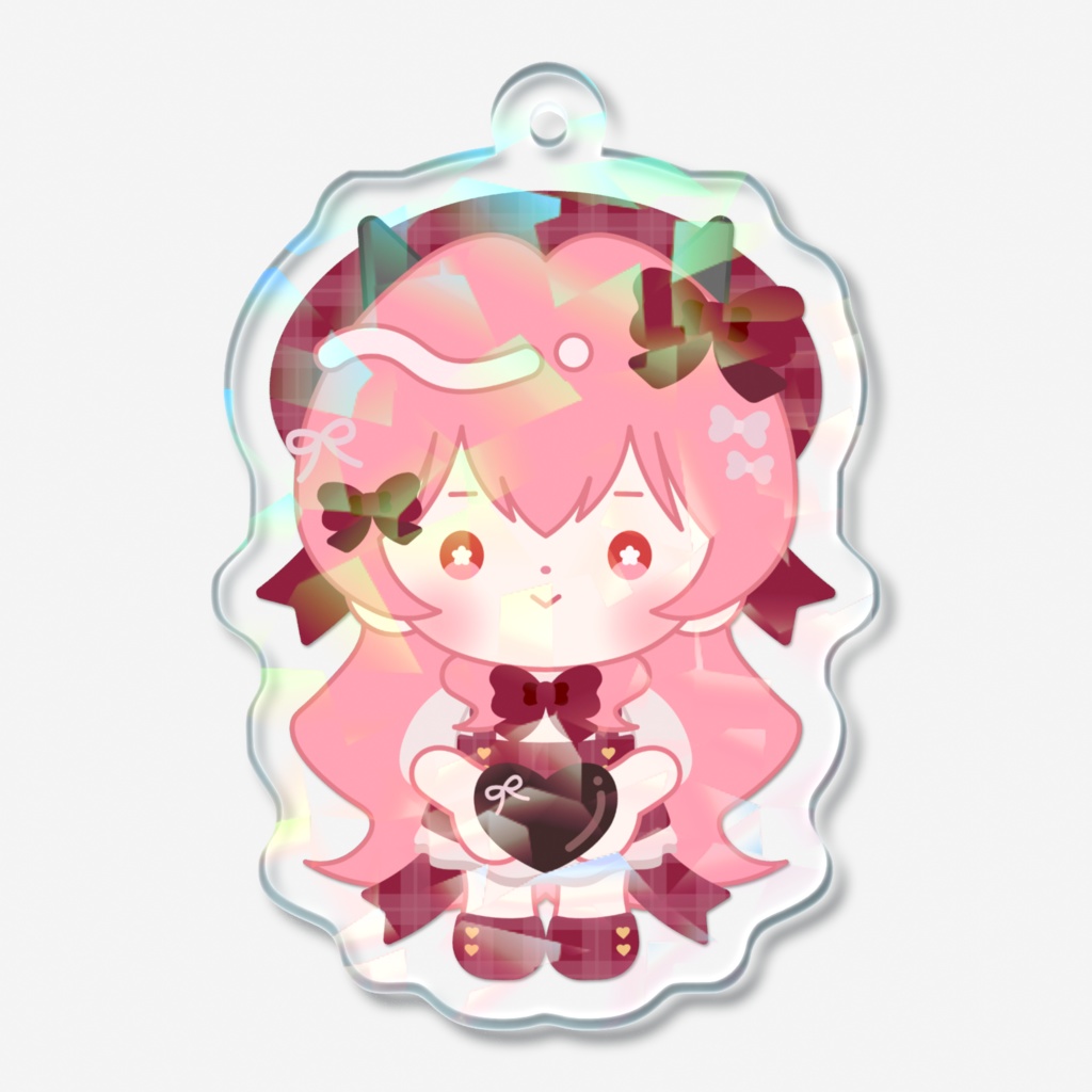 まめぬい(バレンタイン/赤)ホログラムアクキー