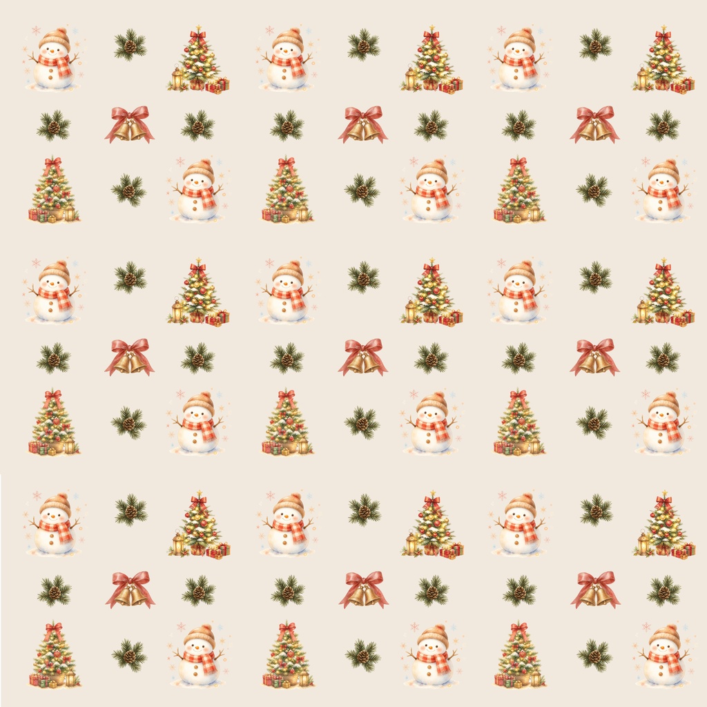 《無料ダウンロード》雪だるまクリスマスデジタルペーパー３セット