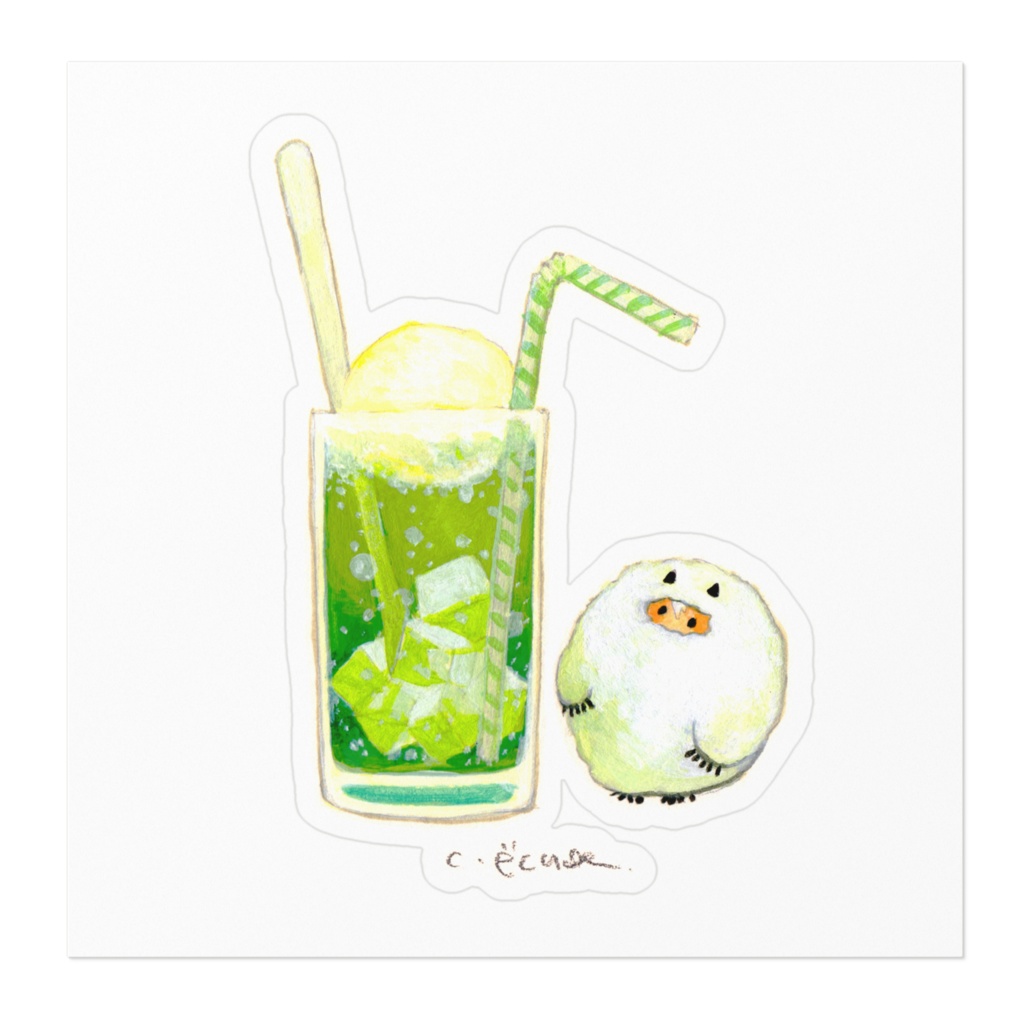 ゆめいっぱいクリームソーダカジティステッカー