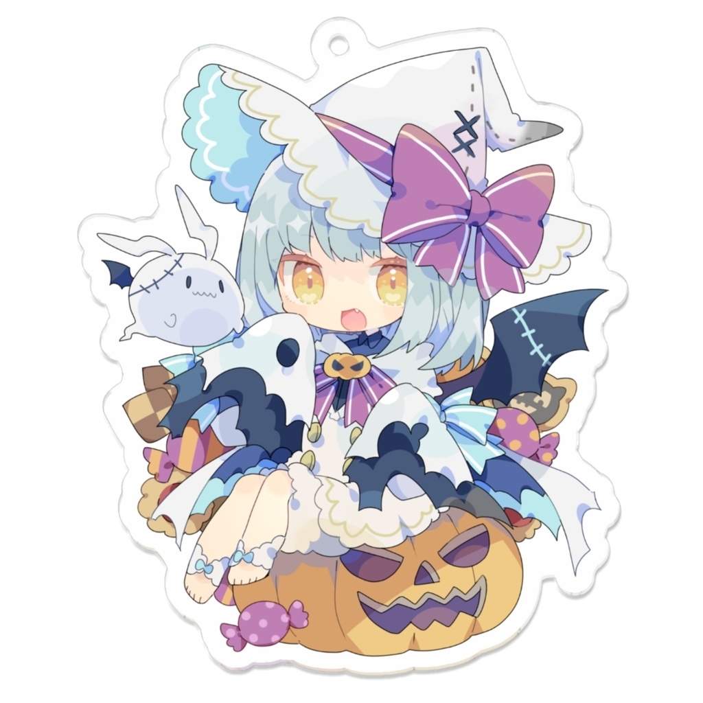 ぴおんハロウィンの魔女衣装アクリルキーホルダー