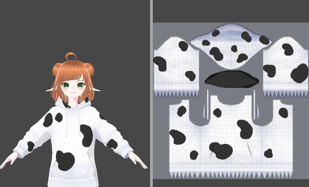 VRoid Cow Hoodie Texture File