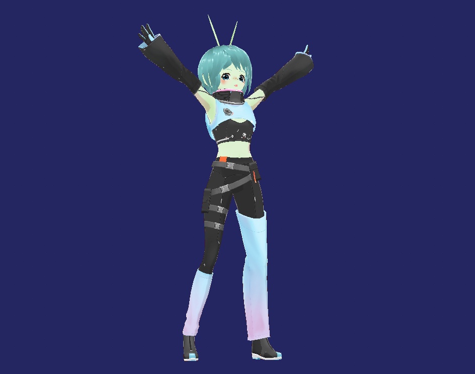 VRoid - Alien Model / Custom Hair & Skin Details