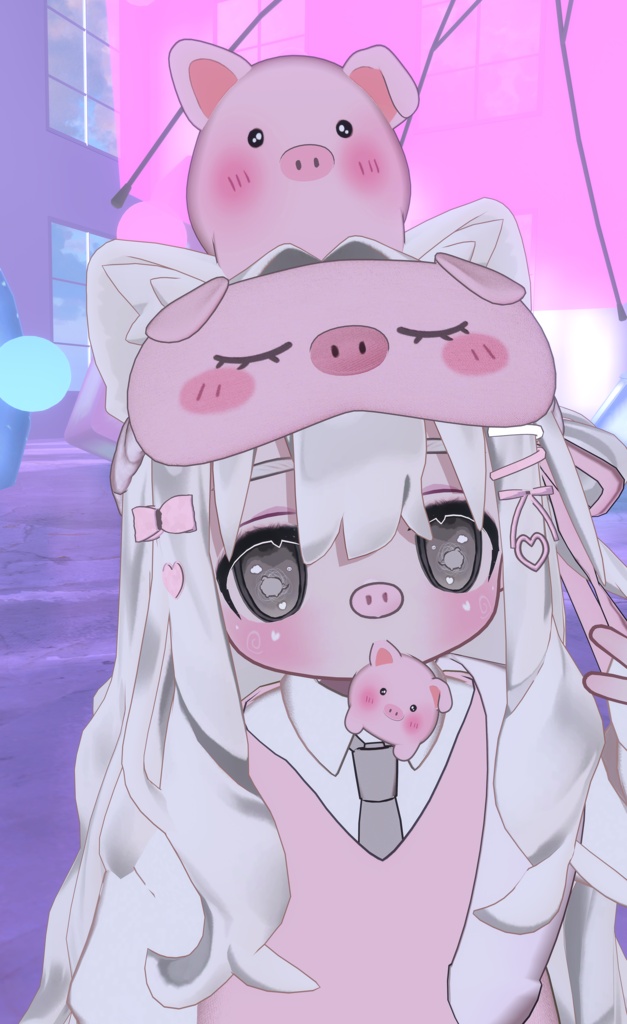 【キプフェル対応】🐷Kipfel 対応 ピンク豚ちゃん衣装テクスチャ+メイクセット/Pink Piggy Outfit Textures & Makeup for Kipfel/kipfel 粉色猪咪衣服贴图和妆容