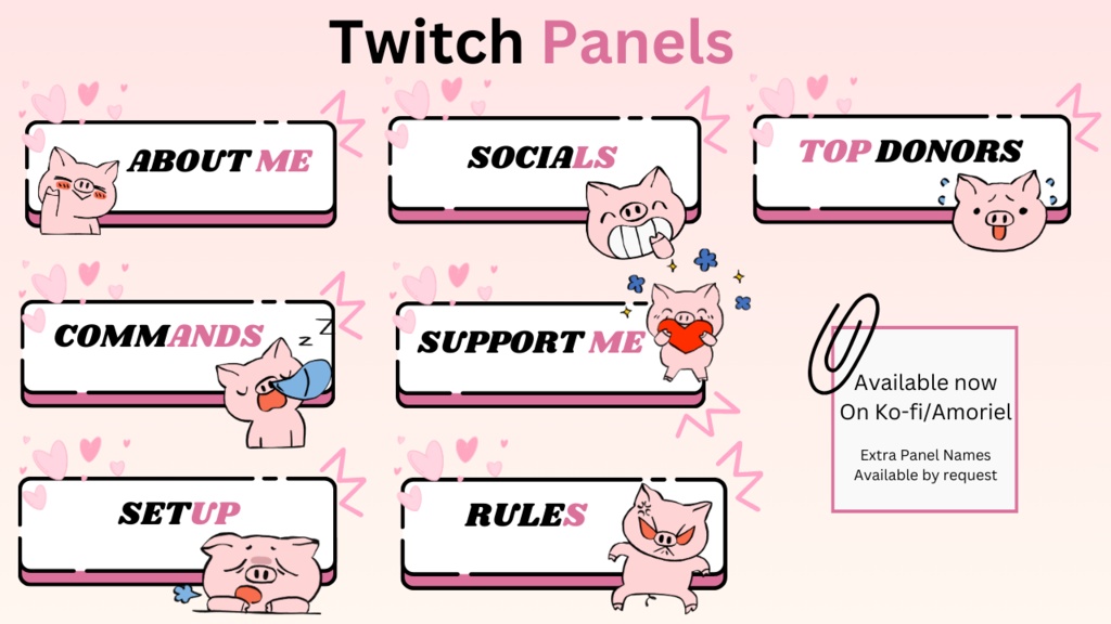 Piggy Twitch Panels ~ 豚パネル