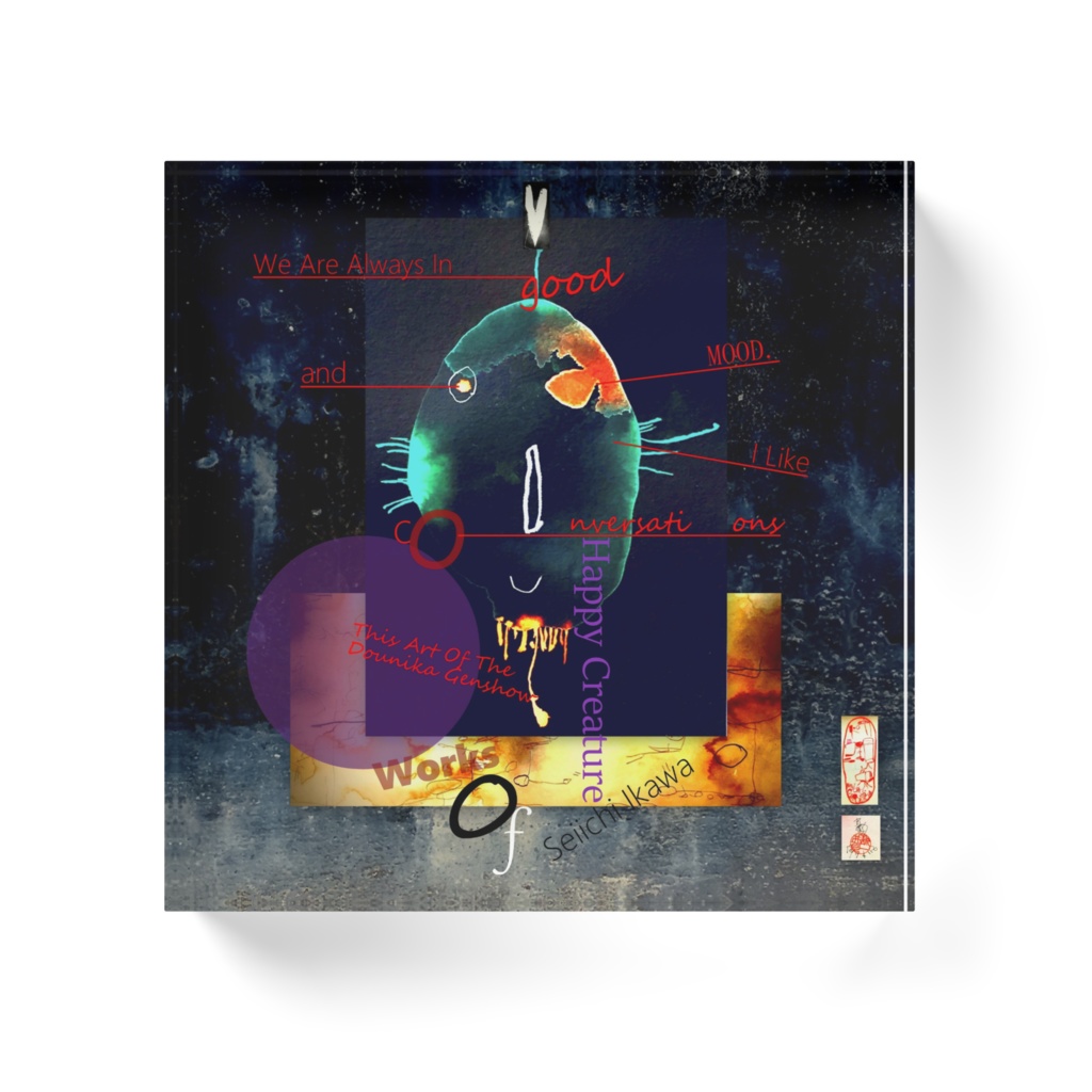 ハッピークレイチャーBlack アクリルブロック