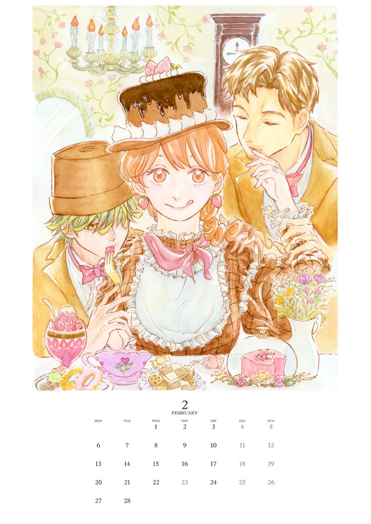 植物人間カレンダー2023 壁掛け(クリップ付き)