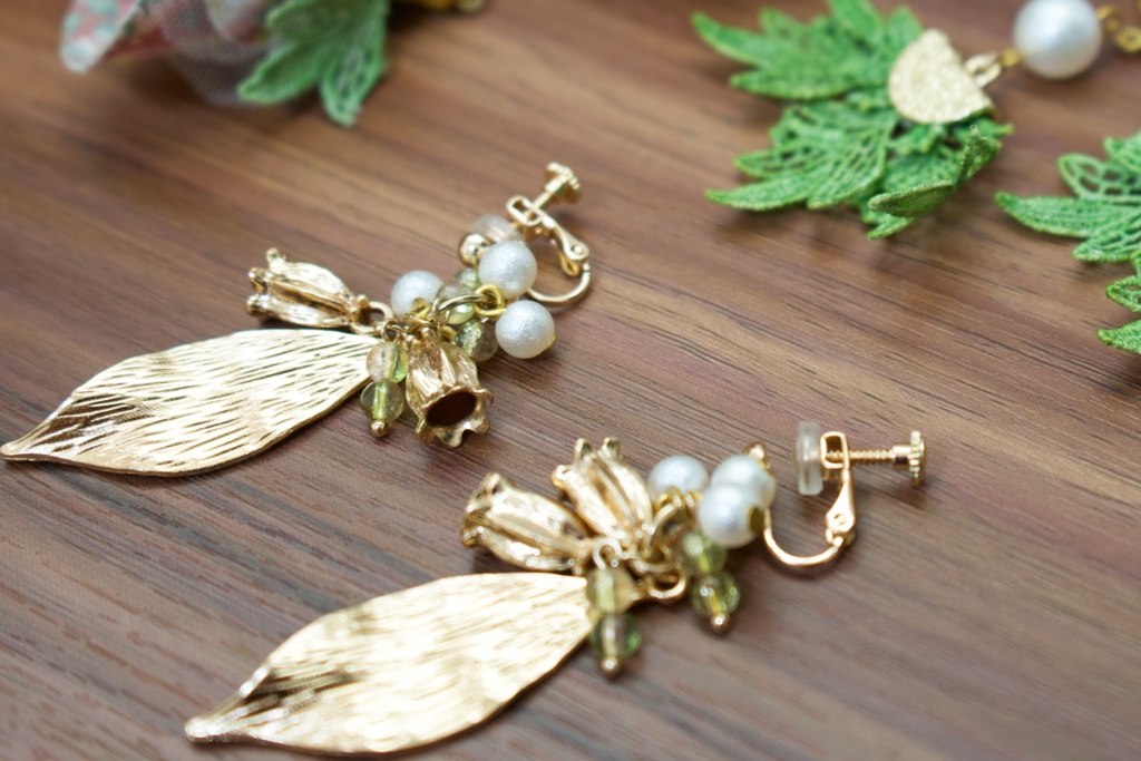 植物人間×Maison En コラボ耳飾り『スズラン』