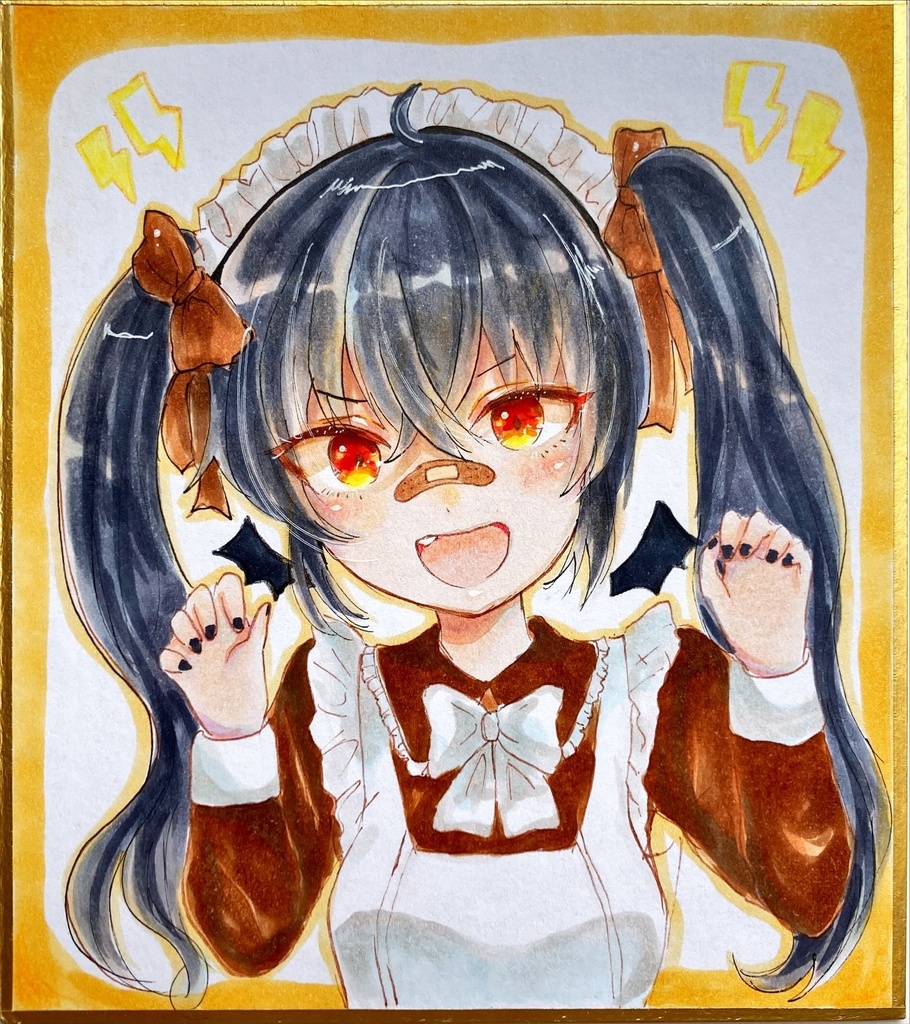 オリジナル手描きイラスト　小悪魔メイドちゃん