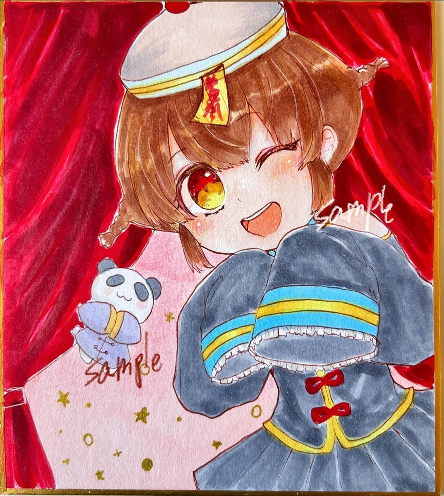 オリジナル手描きイラスト原画　キョンシーちゃん