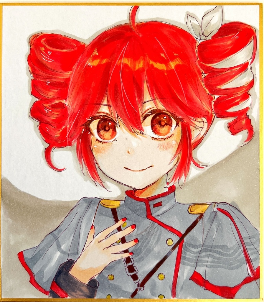 手描きイラスト原画　小色紙　重音テト