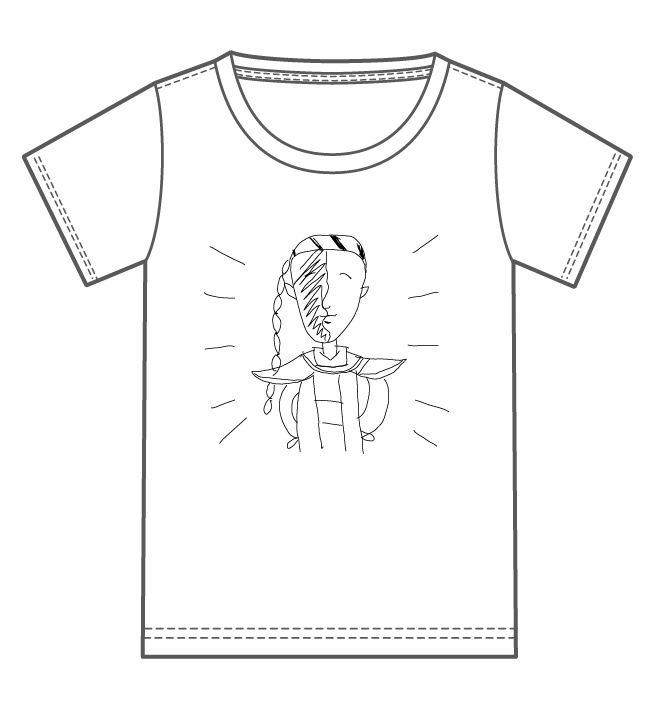 友人が描いてくれた菩薩のような笑顔の謝必安Tシャツ