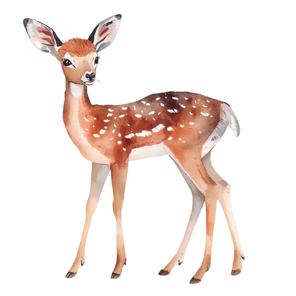 水彩画風の動物クリップアート