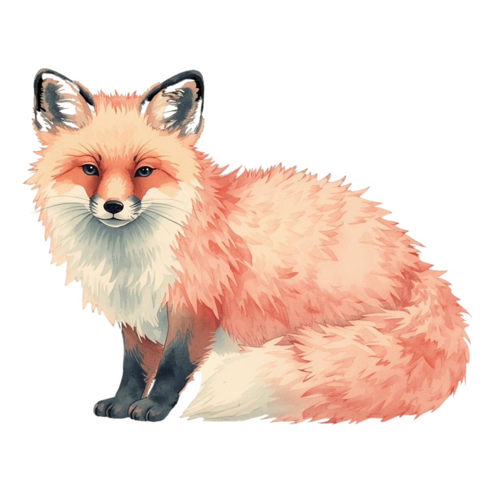 水彩画風の動物クリップアート