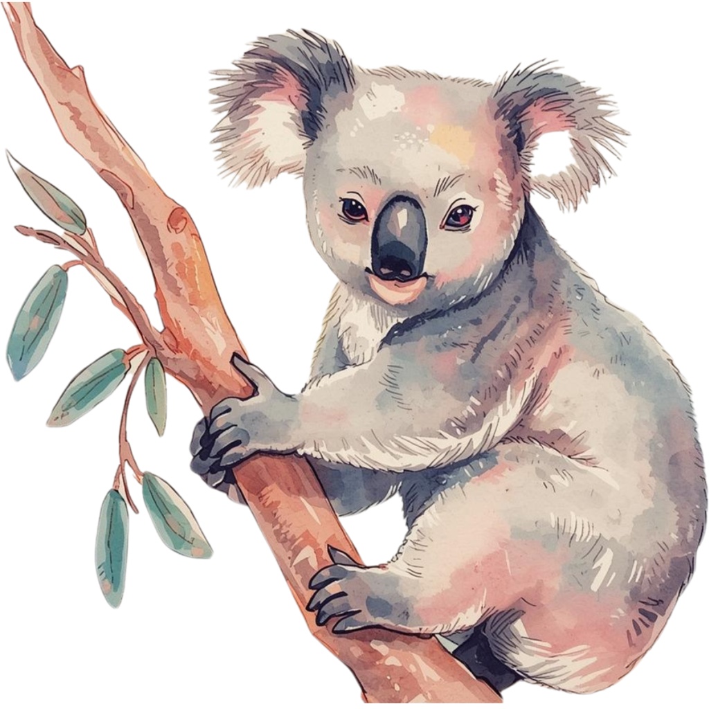 水彩画風の動物クリップアート