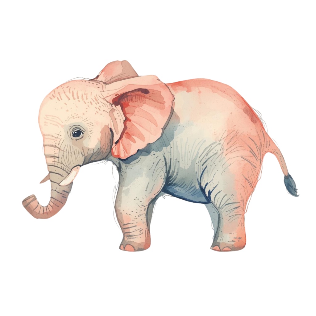 水彩画風の動物クリップアート