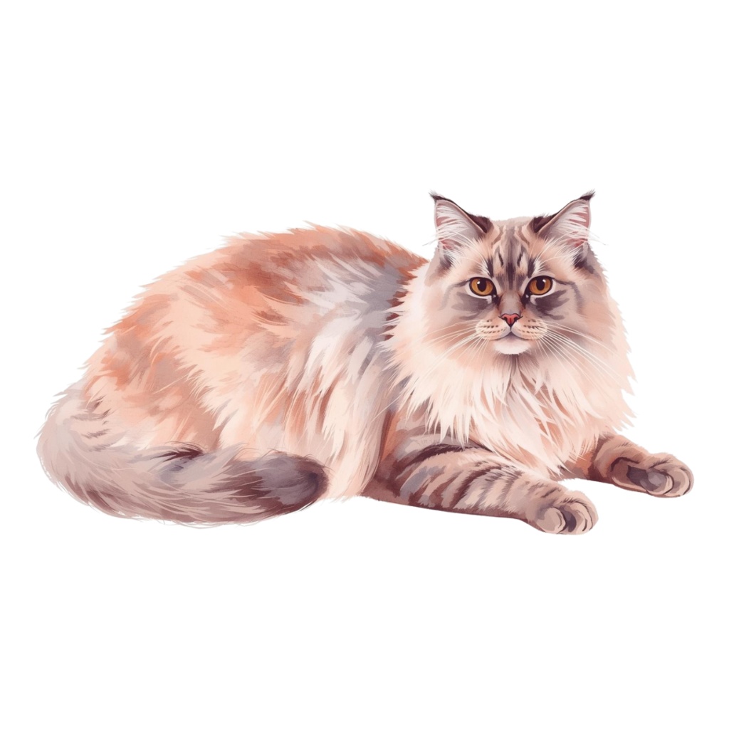 水彩画風 猫ちゃんのクリップアート