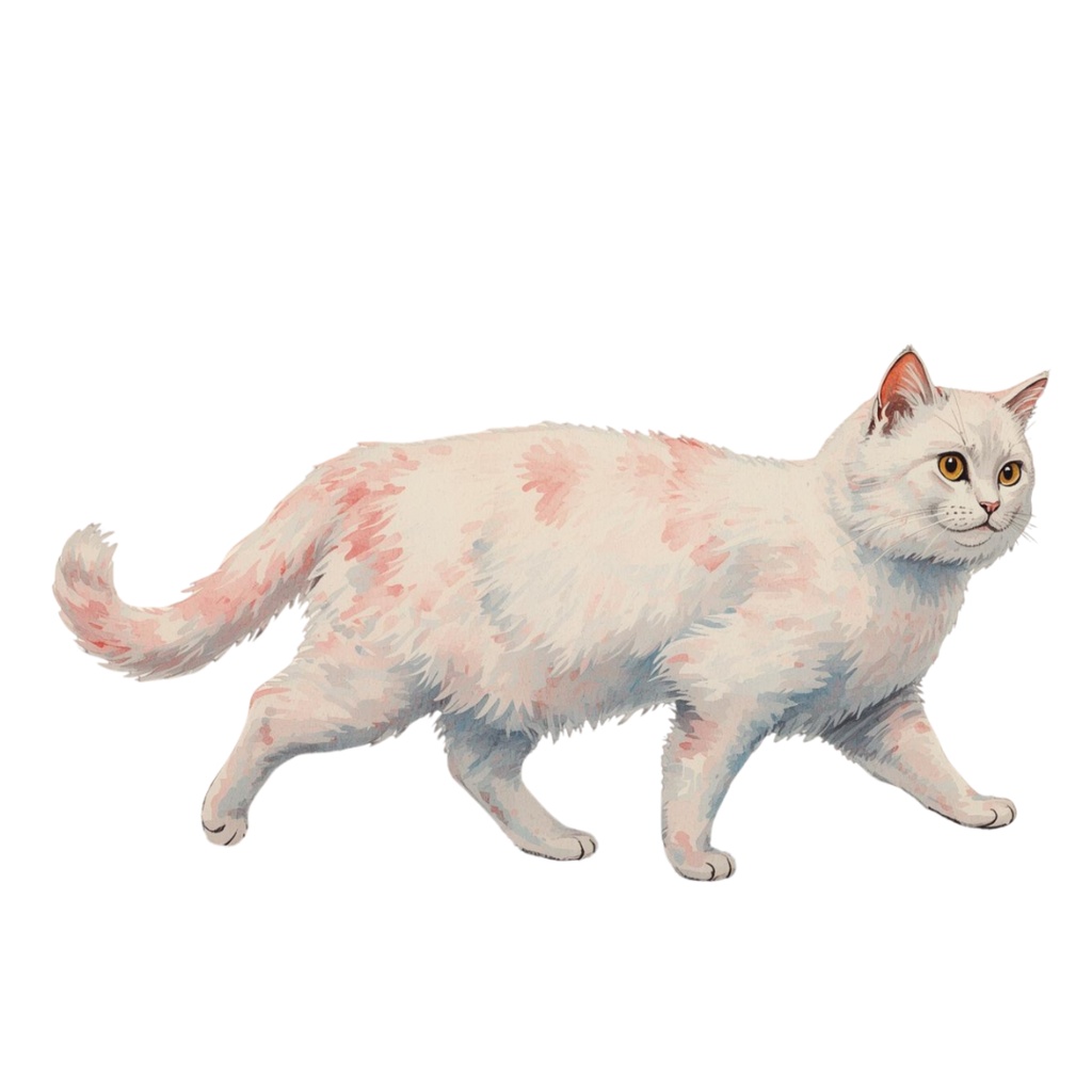 水彩画風 猫ちゃんのクリップアート