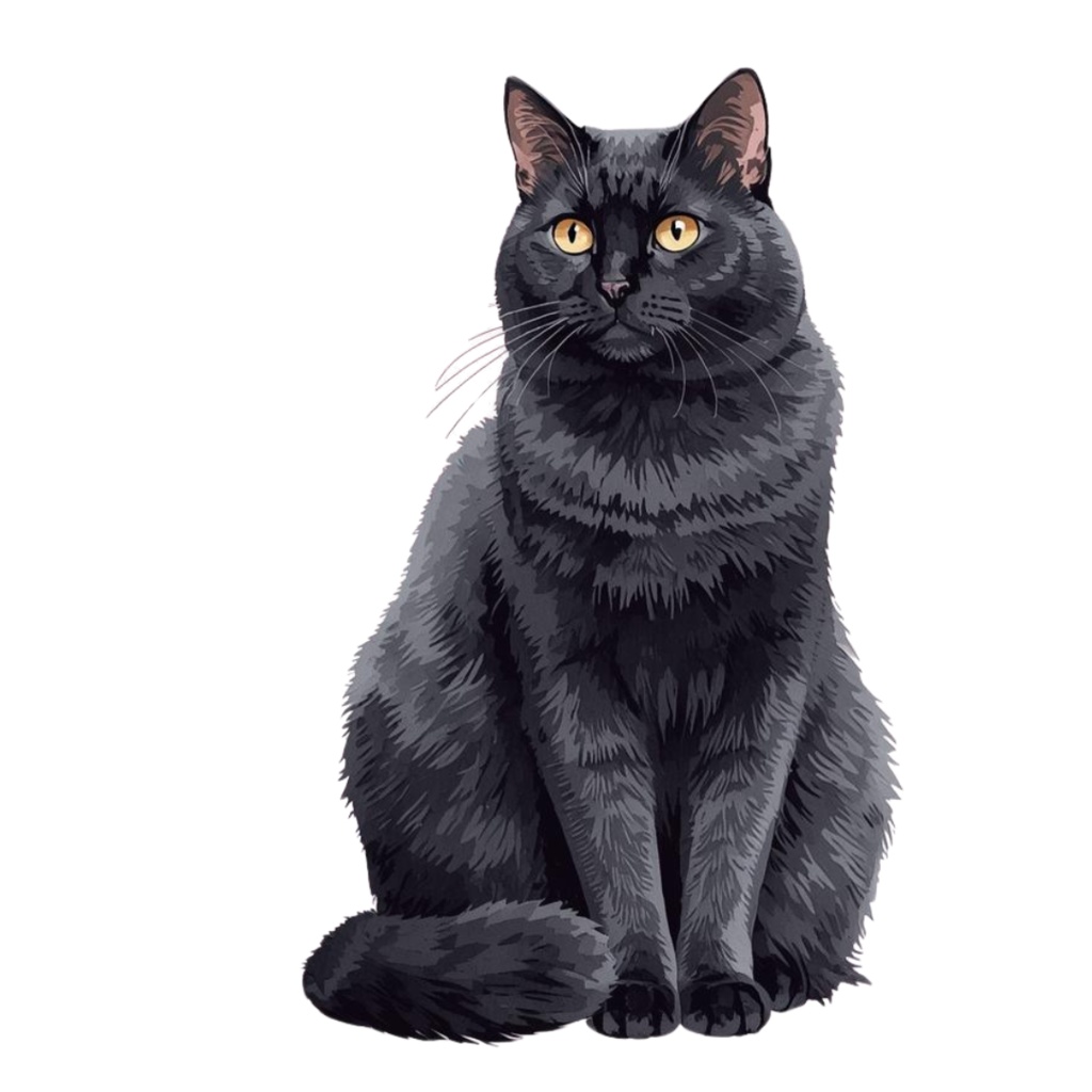 水彩画風 猫ちゃんのクリップアート