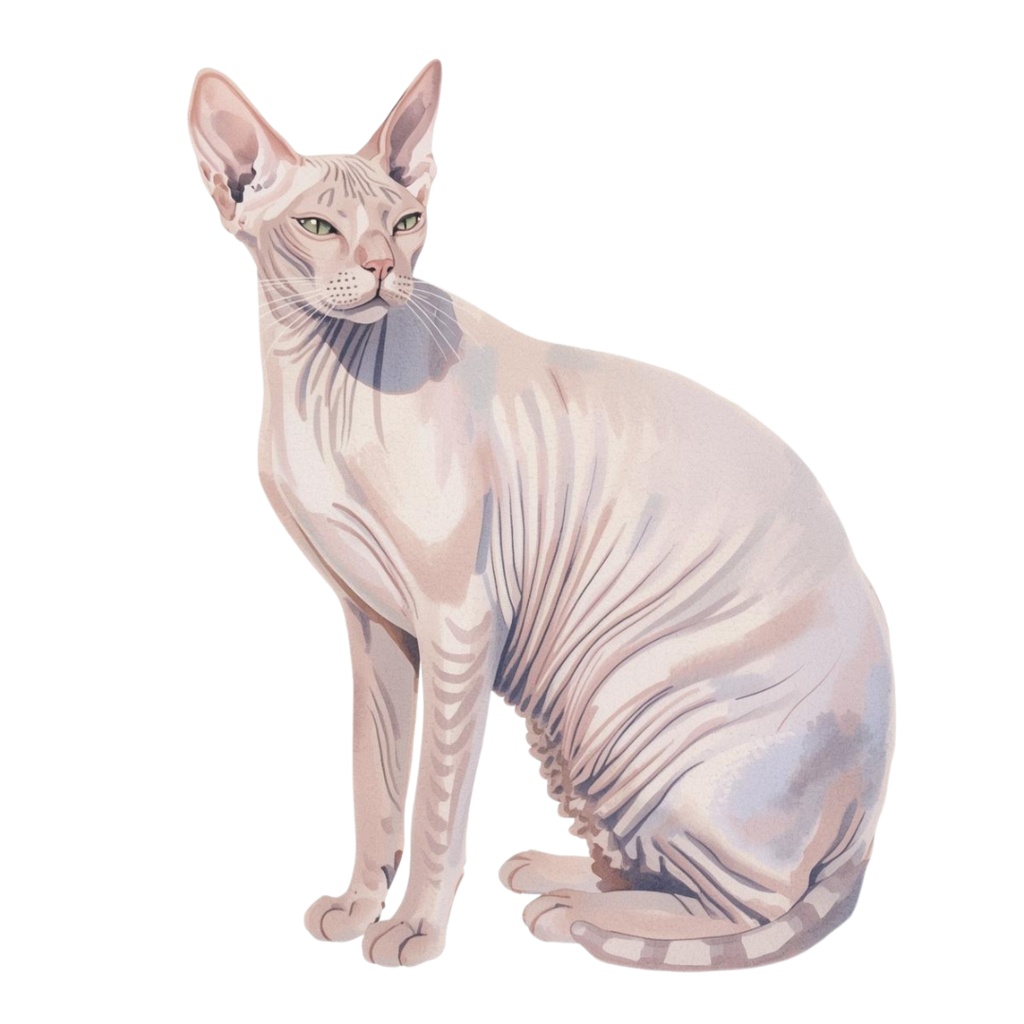 水彩画風 猫ちゃんのクリップアート