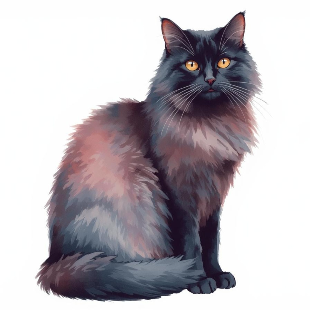 水彩画風 猫ちゃんのクリップアート