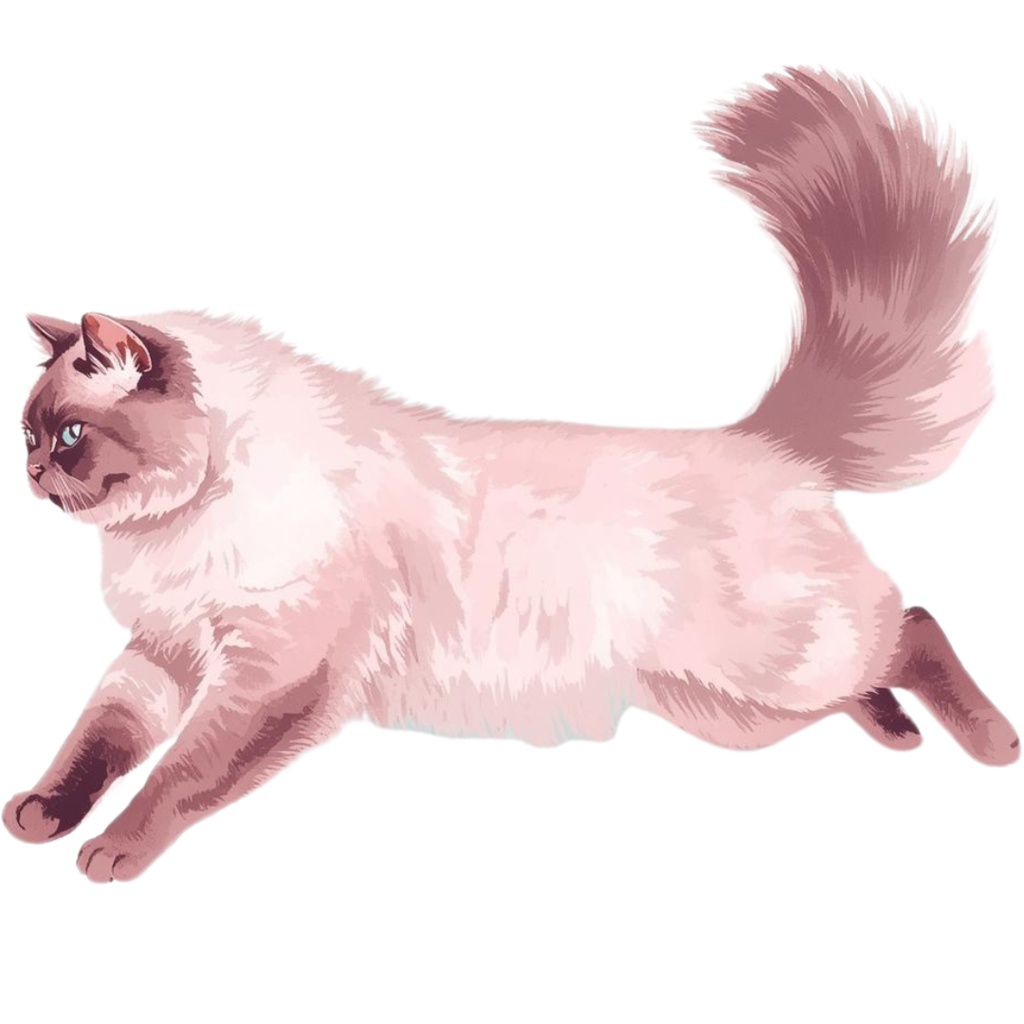 水彩画風 猫ちゃんのクリップアート