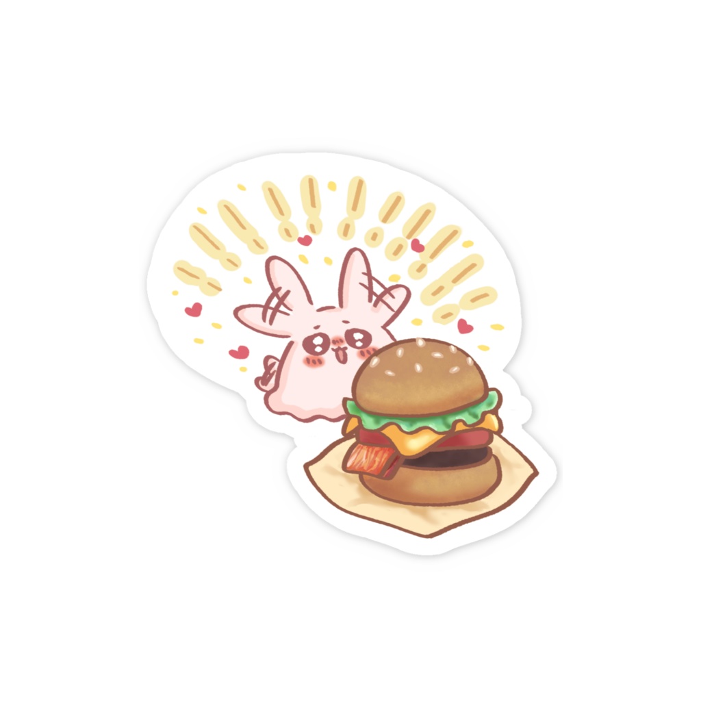ハンバーガー大喜びウミウサ明ちゃんステッカー