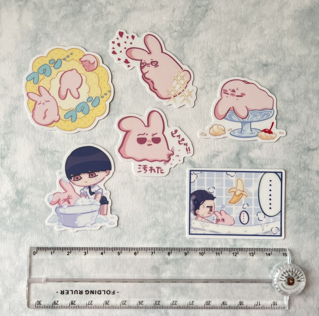 ウミウサ明ちゃんシリーズダイカットシールセット