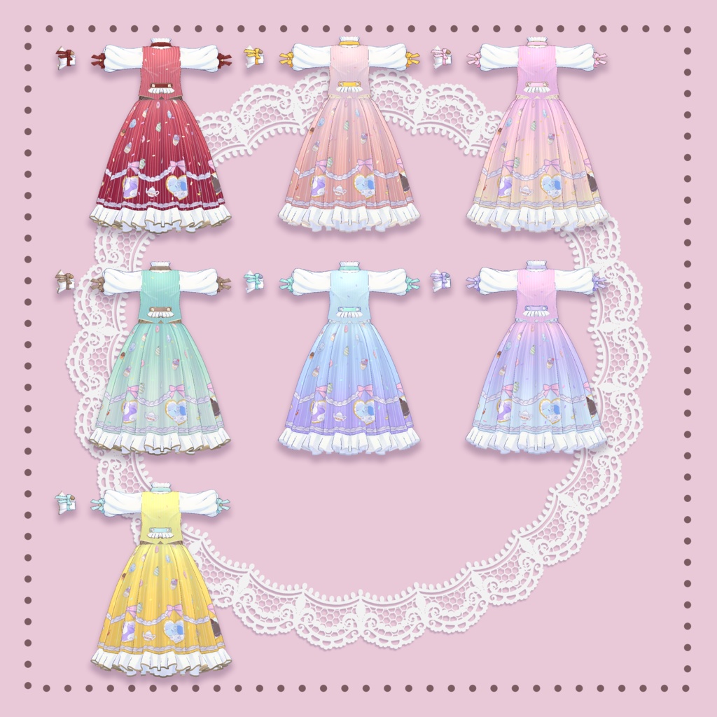 【オリジナル柄】しゅがぱぴテクスチャ(お茶会ワンピース専用)