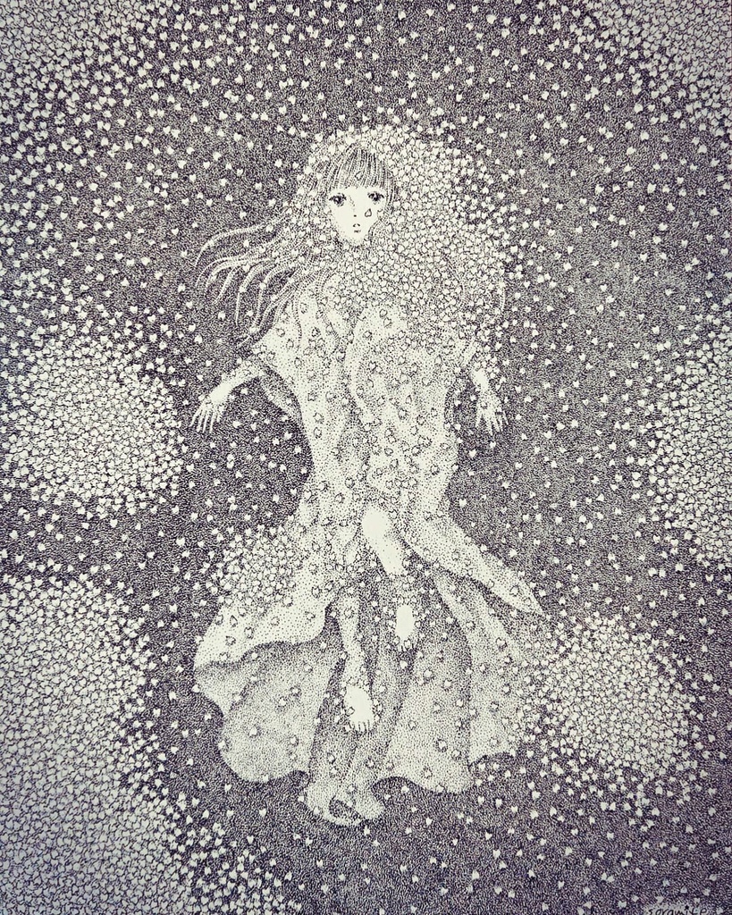 「さくらちる」イラスト原画B5サイズ